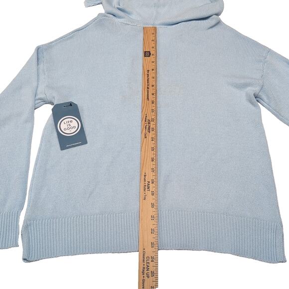 Life Is Good Hoodie Sweater Womens Size L Light Blue American Flag Beach NEW NWT - Picture 11 of 12